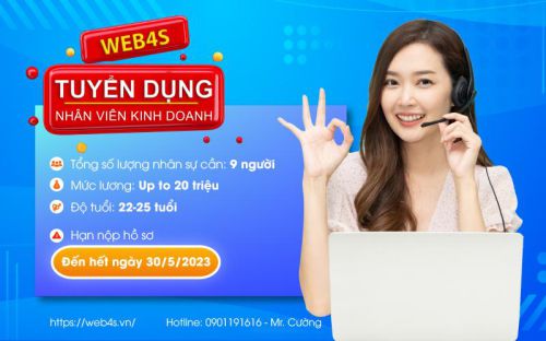 WEB4S TUYỂN DỤNG NHÂN VIÊN KINH DOANH THÁNG 5-6/2023 